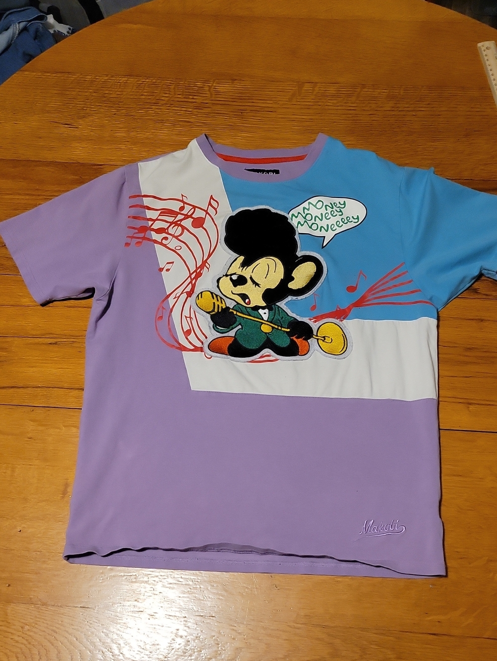 Colorblock Graphic Short Sleeve Tee - Purple/Blue